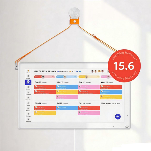 15.6-inch digital calendar with touchscreen, wall-hung design and color schedule blocks
